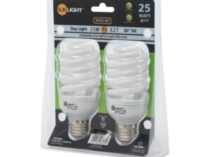 זוג נורות מיני ספירל 25W E27 אור קר