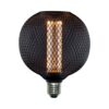 נורה מעוצבת גימור שחור TIFFANY ROUND E27 4W תאורת אווירה חמה