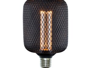 נורה מעוצבת גימור שחור TIFFANY ROLL E27 4W תאורת אווירה חמה