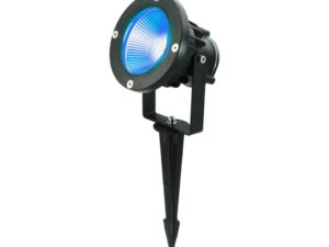 דוקרן לד לגינה שחור 12W 12V כבל 1.5 מטר אור כחול