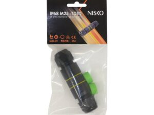 מופה IP68 M25 לחיבור 2 כבלים 3 גידים 3P - בבליסטר