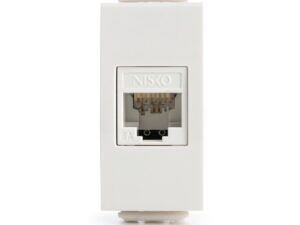 שקע מחשב לא מסוכך RJ45 CAT6A UTP, לבן 1M ניסקו סוויץ'