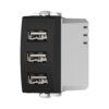 מטען USB כולל 3 יציאות 5V 3.1A שחור ניסקו סוויץ’