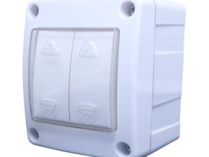 קופסת סויץ' למפסקים מוגנת מים IP55 עה"ט 2 מודול, מתאימה למפסקים של ניסקו סויץ'
