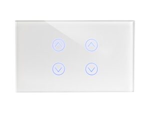 מתג טאץ חכם לתריס כפול זכוכית לבנה 3 מודול WIFI
