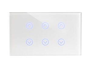מתג טאץ' חכם ל-3 תריסים זכוכית לבנה 3 מודול WIFI