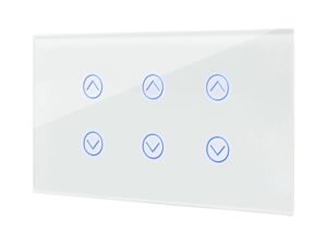 מתג טאץ' חכם ל-3 תריסים זכוכית לבנה 4 מודול WIFI