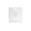 מתג טאץ’ חכם לתאורה לחצן אחד  זכוכית לבנה WIFI 60mm
