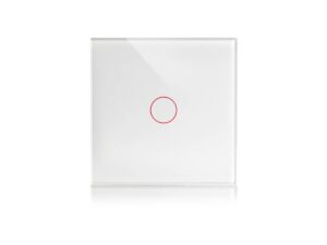 מתג טאץ' חכם לתאורה לחצן אחד  זכוכית לבנה WIFI 60mm