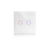 מתג טאץ’ חכם לתאורה 2 לחצנים זכוכית לבנה WIFI 60mm