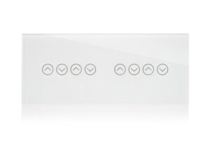 מתג טאץ' חכם ל-4 תריסים זכוכית לבנה 6 מודול WIFI