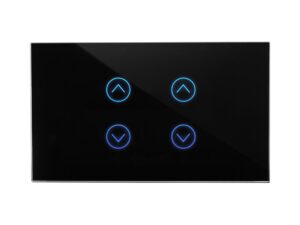מתג טאץ חכם לתריס כפול זכוכית שחורה 3 מודול WIFI