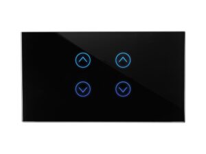 מתג טאץ חכם לתריס כפול זכוכית שחורה 4 מודול WIFI
