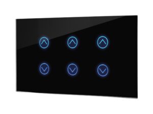 מתג טאץ' חכם ל-3 תריסים זכוכית שחורה 4 מודול WIFI