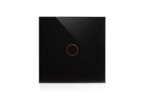 מתג טאץ' חכם לתאורה לחצן אחד זכוכית שחורה WIFI 60mm