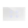 מתג טאץ’ חכם ל-2 תריסים זכוכית לבנה 3 מודול ZIGBEE