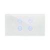 מתג טאץ’ חכם ל-2 תריסים זכוכית לבנה 4 מודול ZIGBEE