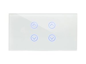 מתג טאץ' חכם ל-2 תריסים זכוכית לבנה 4 מודול ZIGBEE