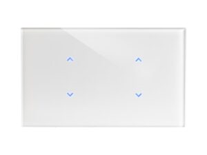 מתג טאץ' חכם ל-2 צלונים זכוכית לבנה 3 מודול ZIGBEE