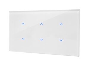 מתג טאץ' חכם ל-3 צלונים זכוכית לבנה 4 מודול ZIGBEE