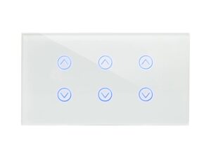 מתג טאץ' חכם ל-3 תריסים זכוכית לבנה 4 מודול ZIGBEE