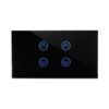 מתג טאץ’ חכם ל-2 תריסים זכוכית שחורה 4 מודול ZIGBEE