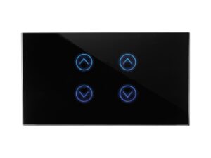 מתג טאץ' חכם ל-2 תריסים זכוכית שחורה 4 מודול ZIGBEE