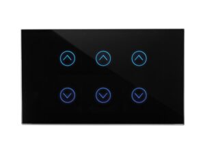 מתג טאץ' חכם ל-3 תריסים זכוכית שחורה 3 מודול ZIGBEE