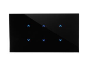 מתג טאץ' חכם ל-3 צלונים זכוכית שחורה 4 מודול ZIGBEE