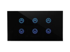 מתג טאץ' חכם ל-3 תריסים זכוכית שחורה 4 מודול ZIGBEE