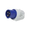 תקע קיר גימור כחול 3X16A (610306) IP44