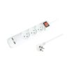 רב שקע לבן 3 שקעים + מפסק + 2X USB3.1A + כבל כ-1 מטר
