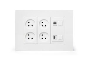 עמדת  HOME & OFFICE תחת הטיח 6 מודול, 4 שקעים, 1 מחשב 1 טלפון