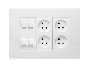 עמדת  HOME & OFFICE תחת הטיח 6 מודול, 4 שקעים ומתאם קיסטון