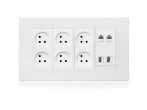 עמדת  HOME & OFFICE תחת הטיח 8 מודול, 6 שקעים, 2 מחשב 2 טלפון