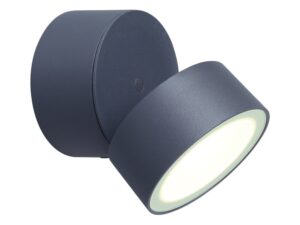 צמוד קיר / תקרה אפור כהה TRUMPET LUTEC 11W IP54 אור חם