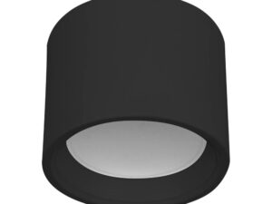 צמוד תקרה צילינדר שחור חלבי LIA 25W IP44 אור חם