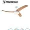 מאוורר תקרה Longwood 52″ DC לבן+עץ 24W CCT ושלט WH