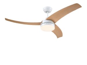 מאוורר תקרה Longwood 52" DC לבן+עץ 24W CCT ושלט WH