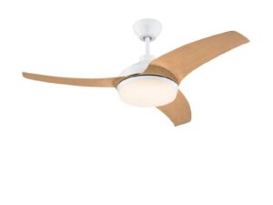 מאוורר תקרה VALERIA 42" DC שלט ותאורה  לבן+עץ