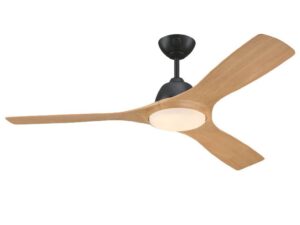 מאוורר תקרה Jessica IP44 "52 מנוע DC כולל שלט ותאורה שחור+דמוי אלון
